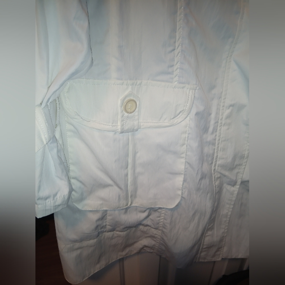 UBU White Water-Repellent Packable Raincoat/Jacket -With Hood Zip Style - XL - Picture 13 of 15